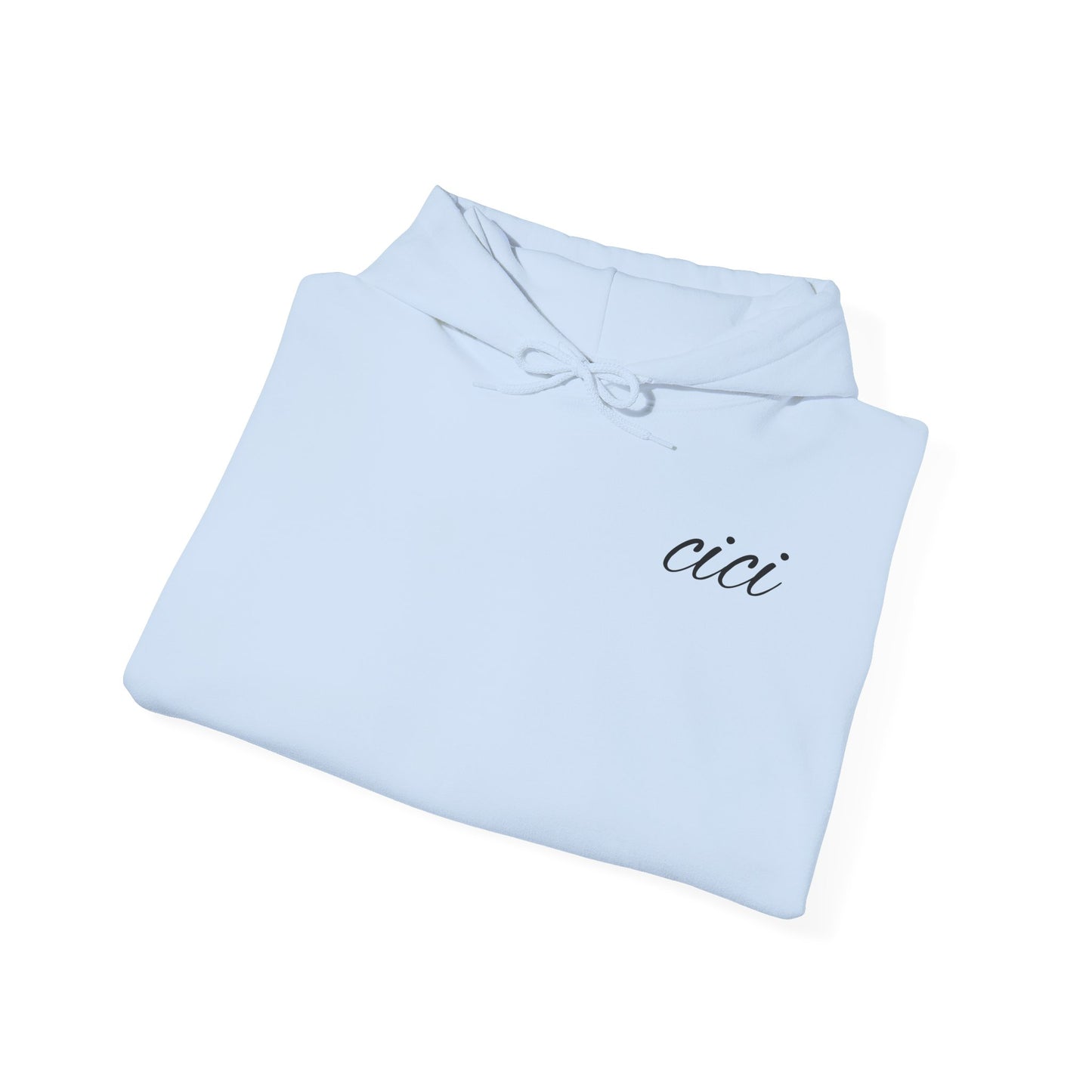Personalized White Hooded Sweatshirt - Custom Name 'cici' - Cozy Unisex Heavy Blend Apparel