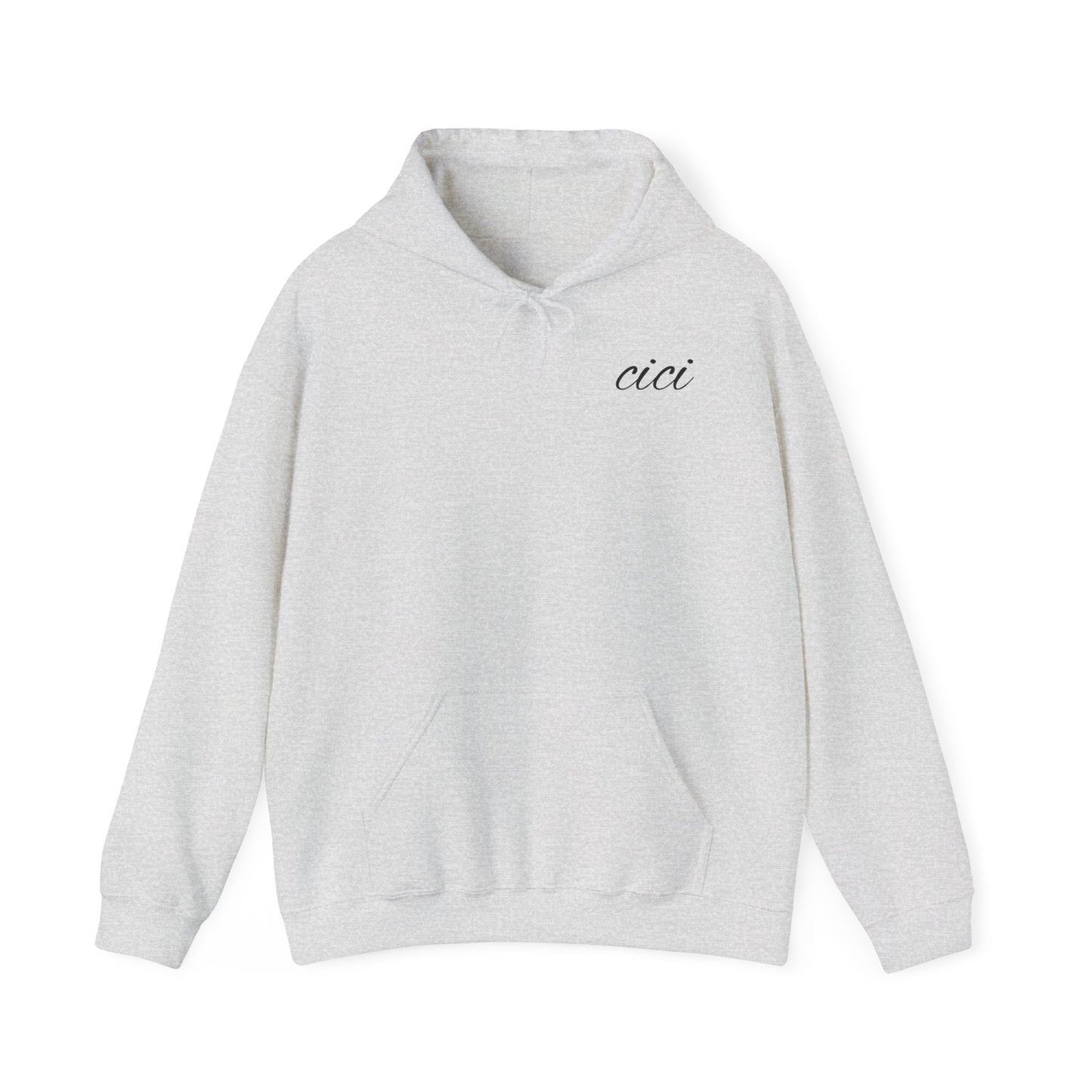 Personalized White Hooded Sweatshirt - Custom Name 'cici' - Cozy Unisex Heavy Blend Apparel