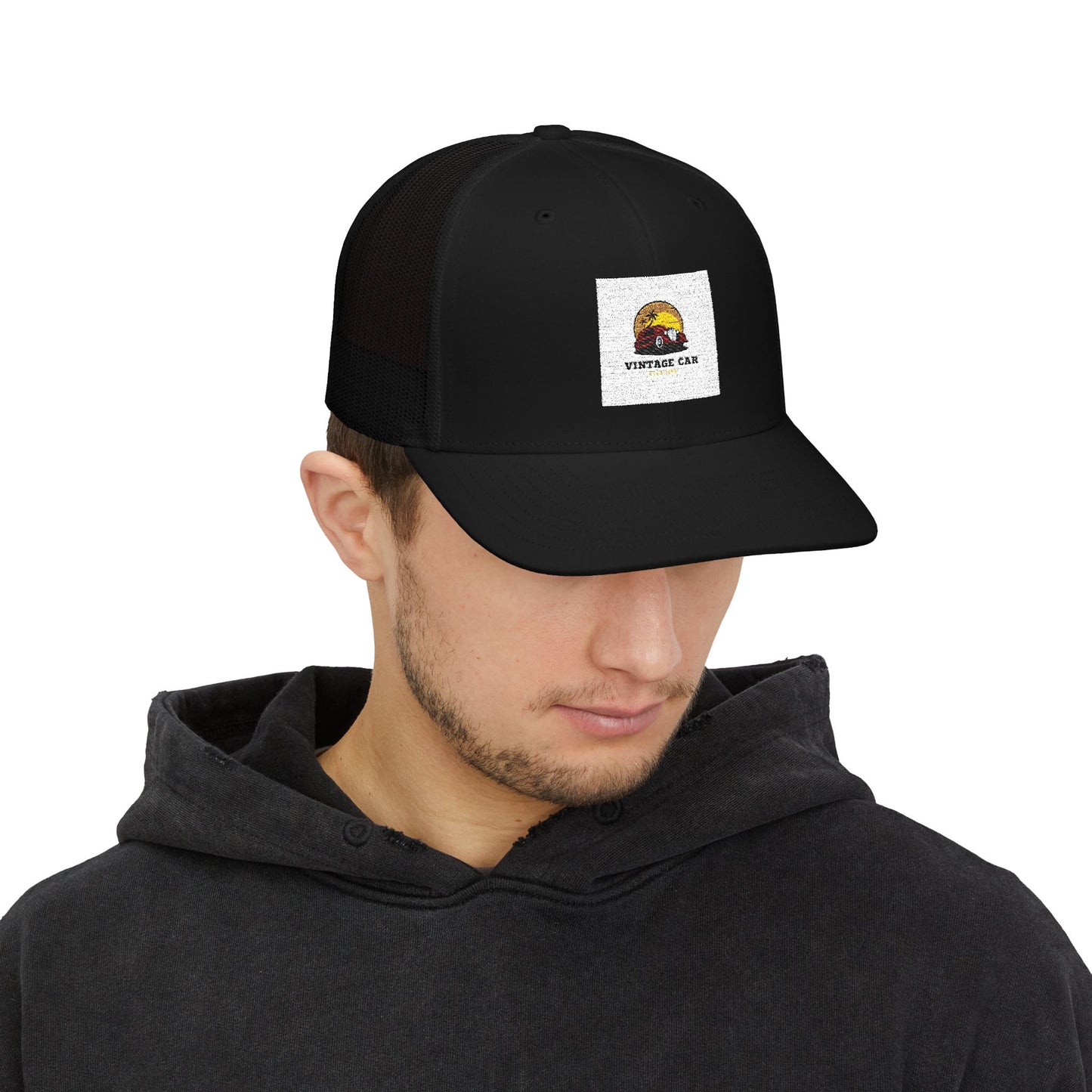 Vintage Sunset Camper Snapback Trucker Cap