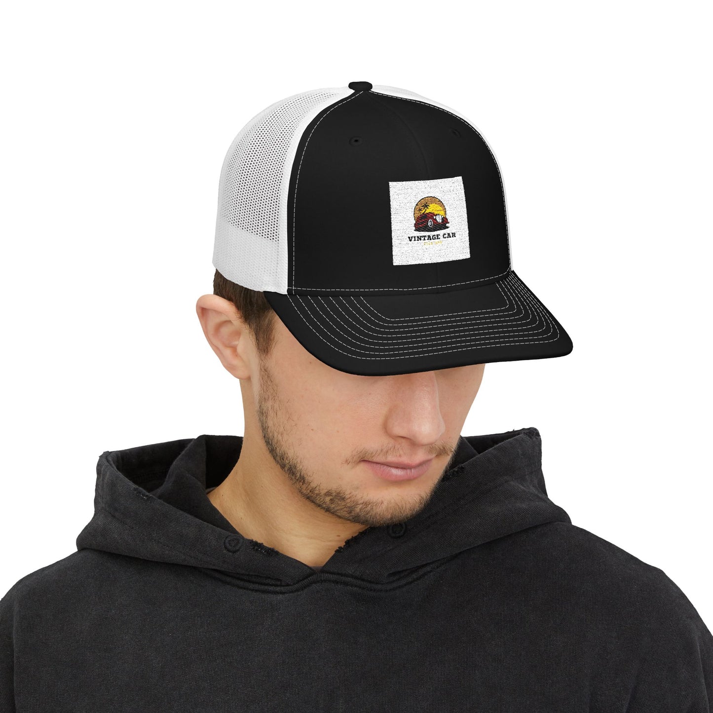 Vintage Sunset Camper Snapback Trucker Cap