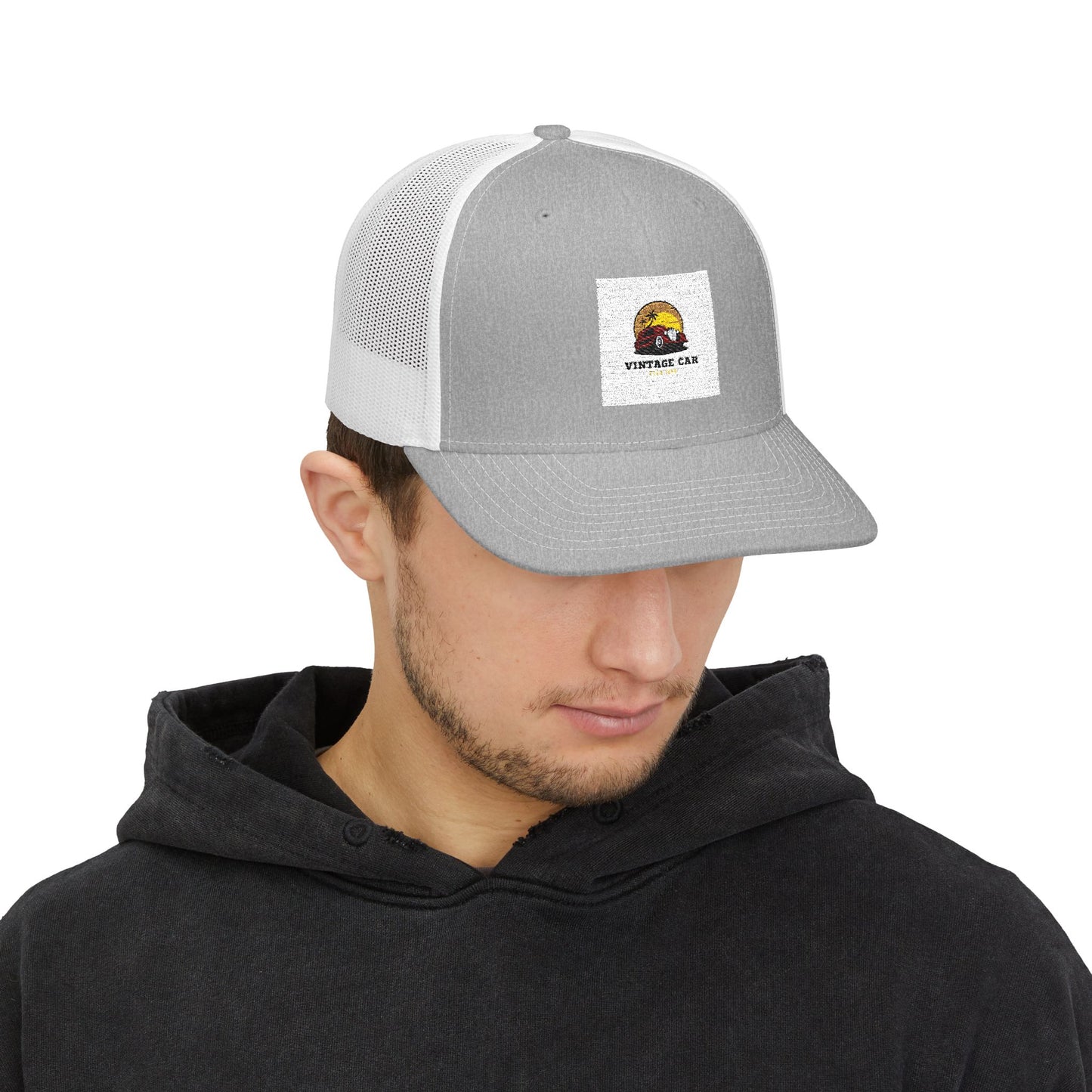 Vintage Sunset Camper Snapback Trucker Cap