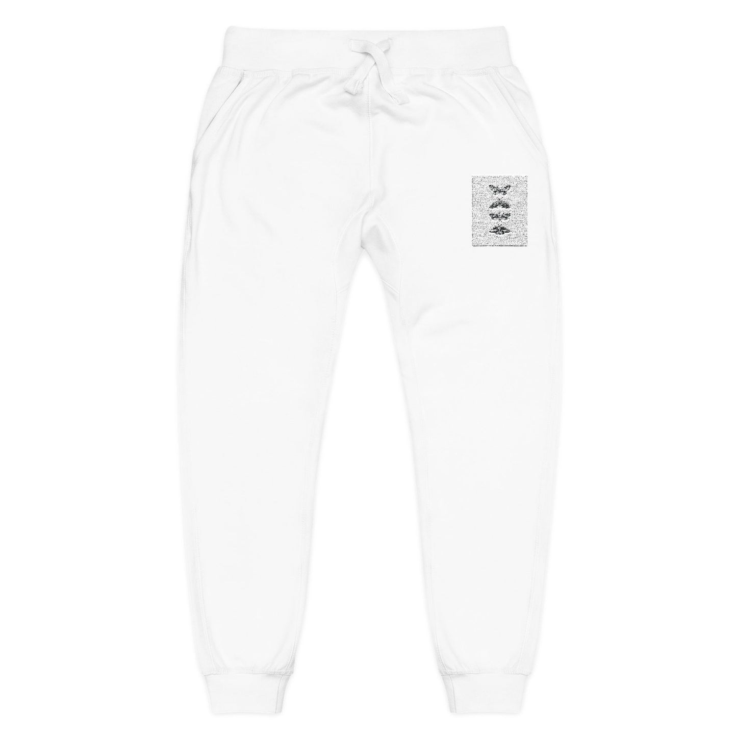 Butterfly Embroidered Floral Pocket Sweatpants — Cozy Fleece Joggers
