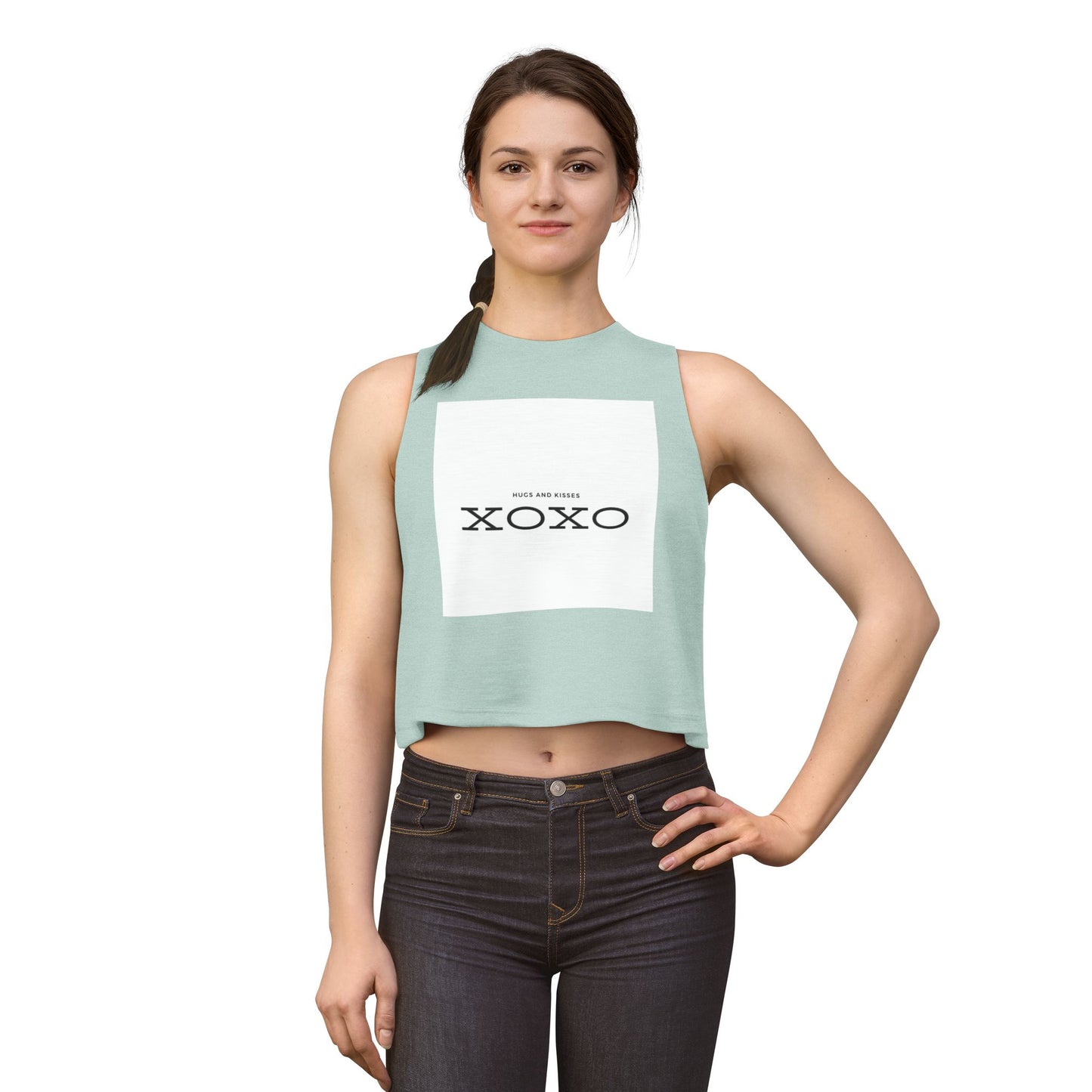 XOXO Women's Crop Top — 'Hugs and Kisses' Minimal Graphic Tank