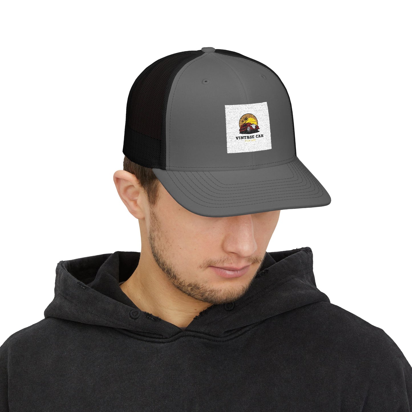 Vintage Sunset Camper Snapback Trucker Cap
