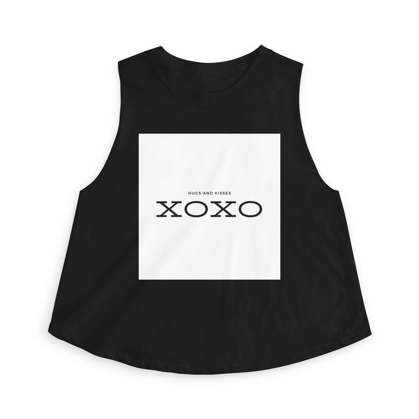 XOXO Women's Crop Top — 'Hugs and Kisses' Minimal Graphic Tank