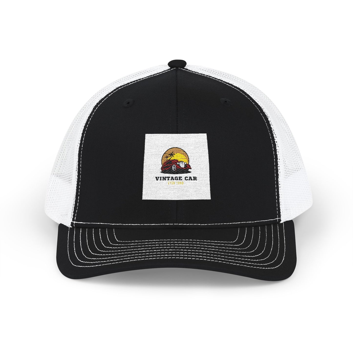 Vintage Sunset Camper Snapback Trucker Cap