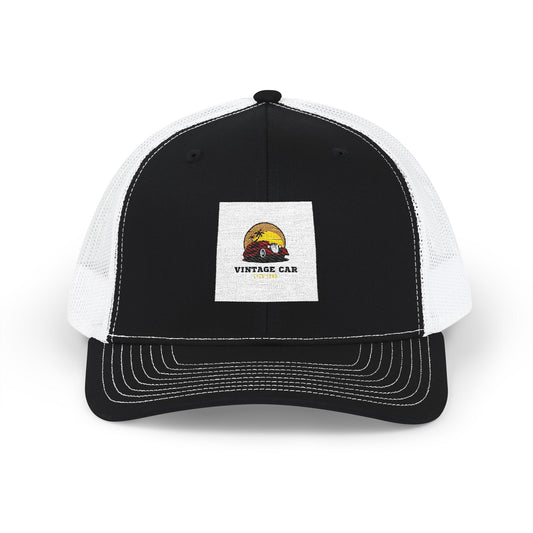 Vintage Sunset Camper Snapback Trucker Cap