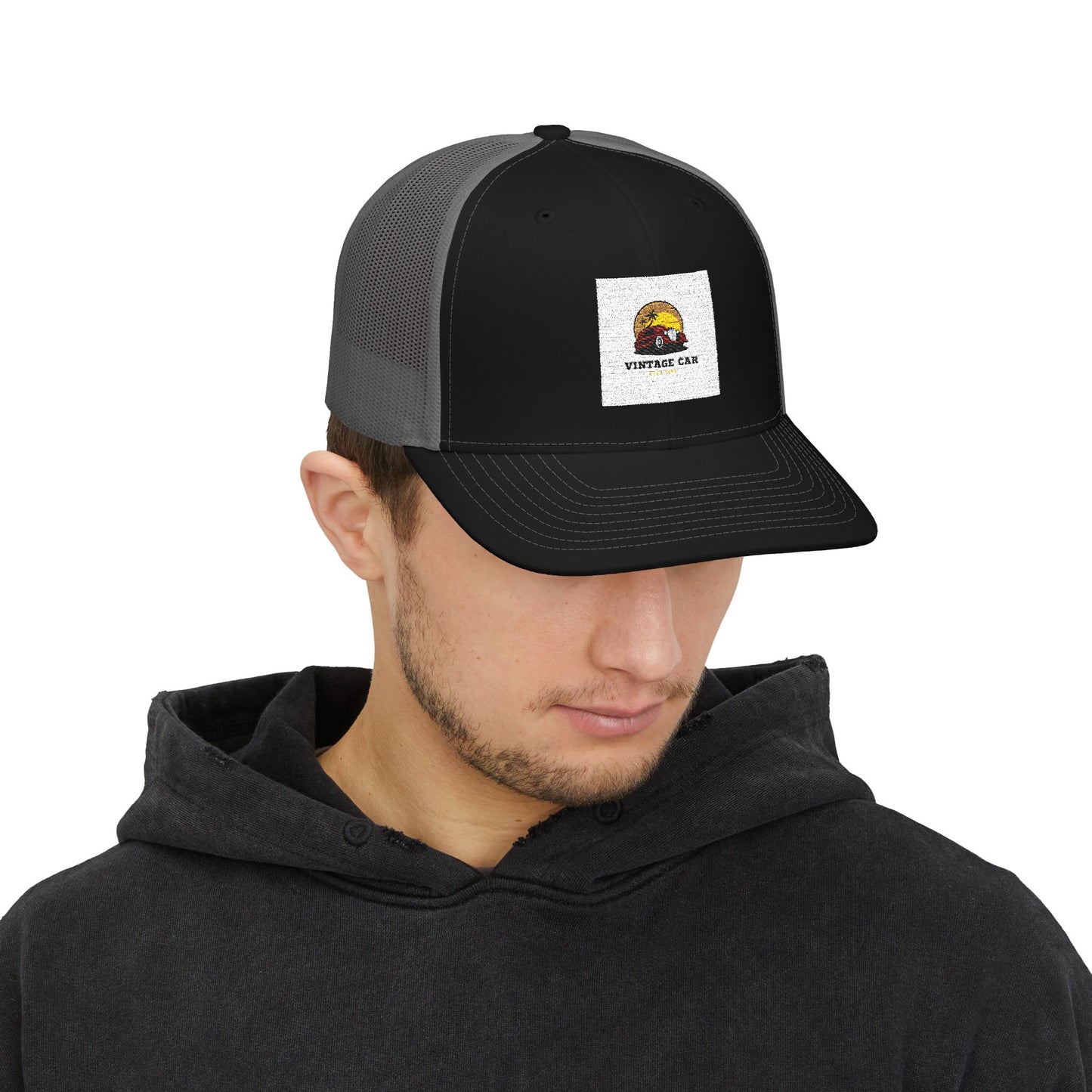 Vintage Sunset Camper Snapback Trucker Cap