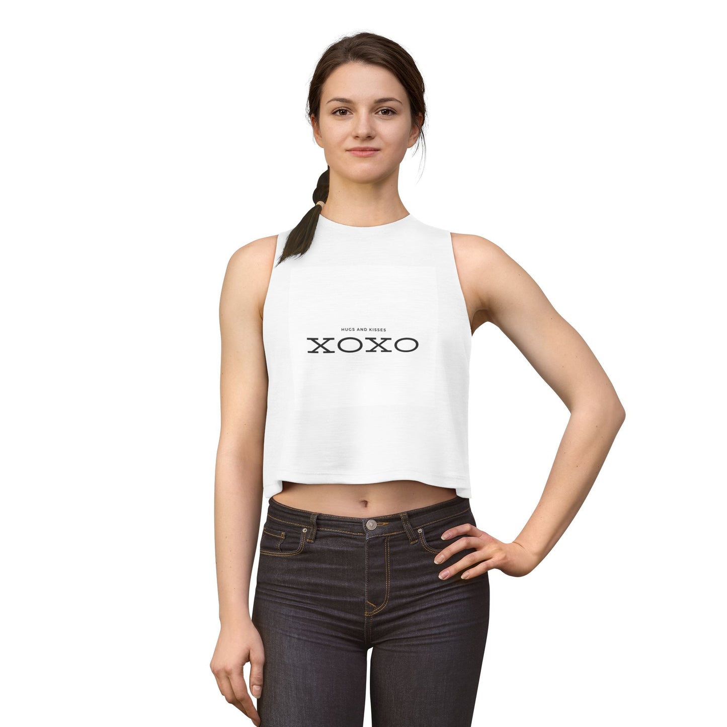 XOXO Women's Crop Top — 'Hugs and Kisses' Minimal Graphic Tank