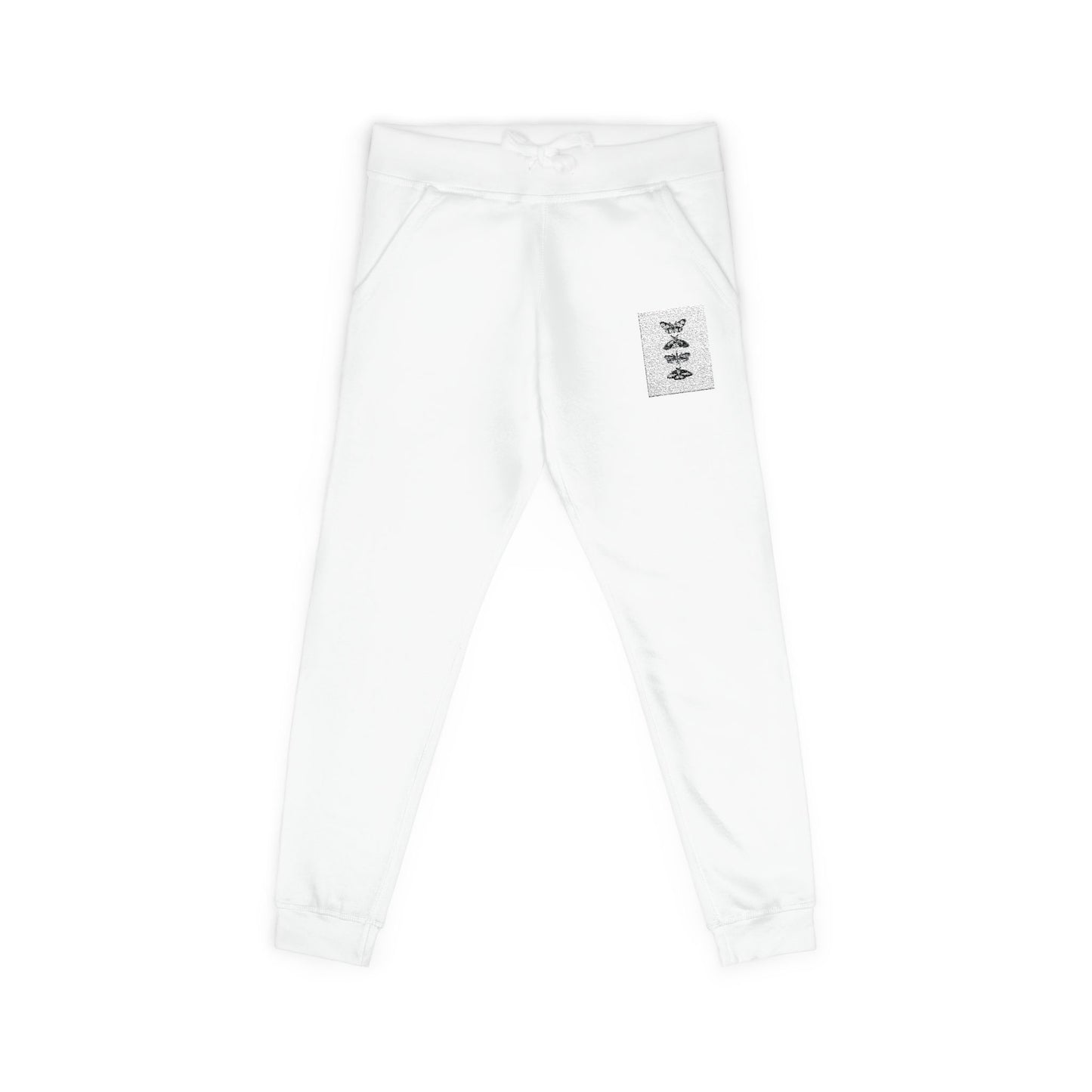 Butterfly Embroidered Floral Pocket Sweatpants — Cozy Fleece Joggers
