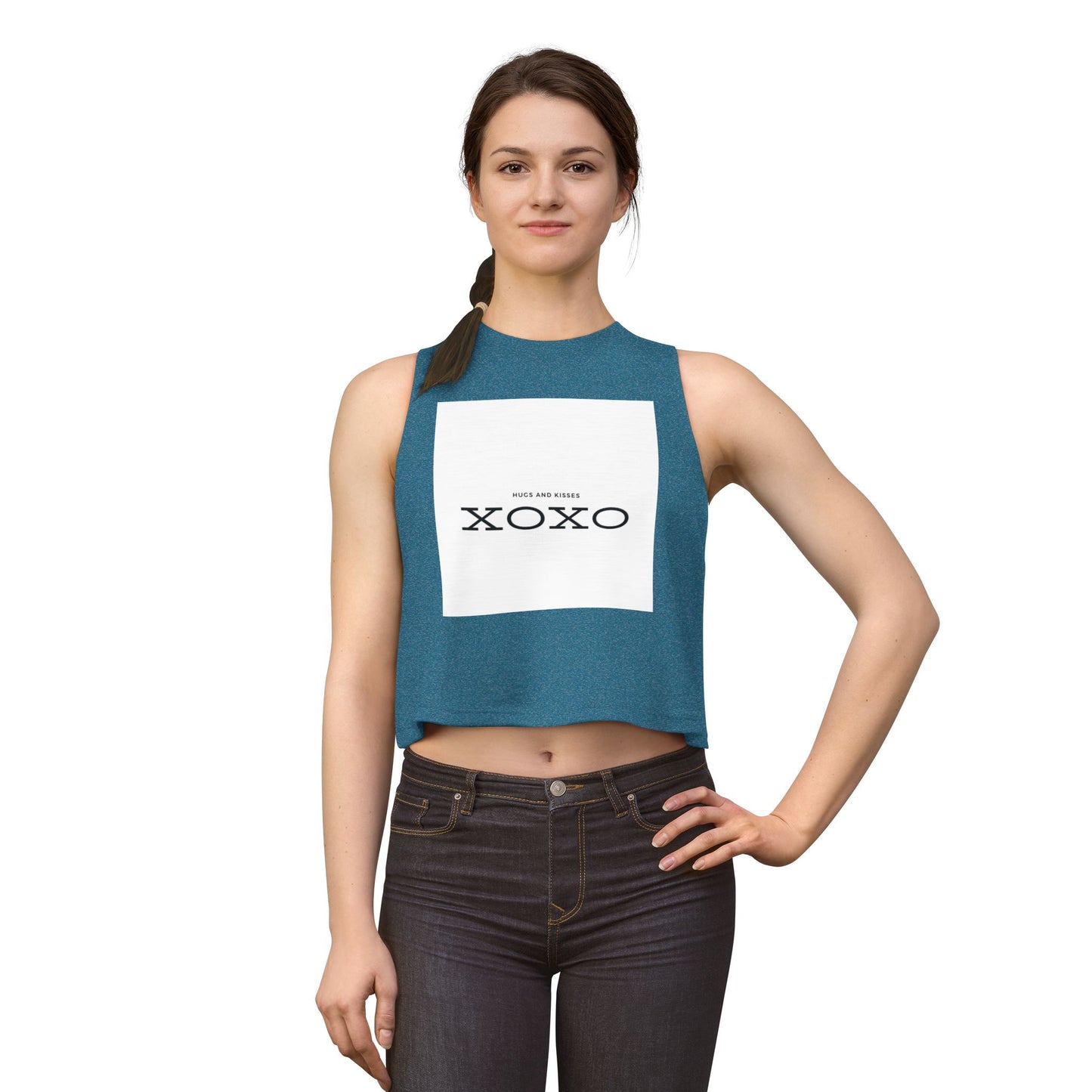 XOXO Women's Crop Top — 'Hugs and Kisses' Minimal Graphic Tank