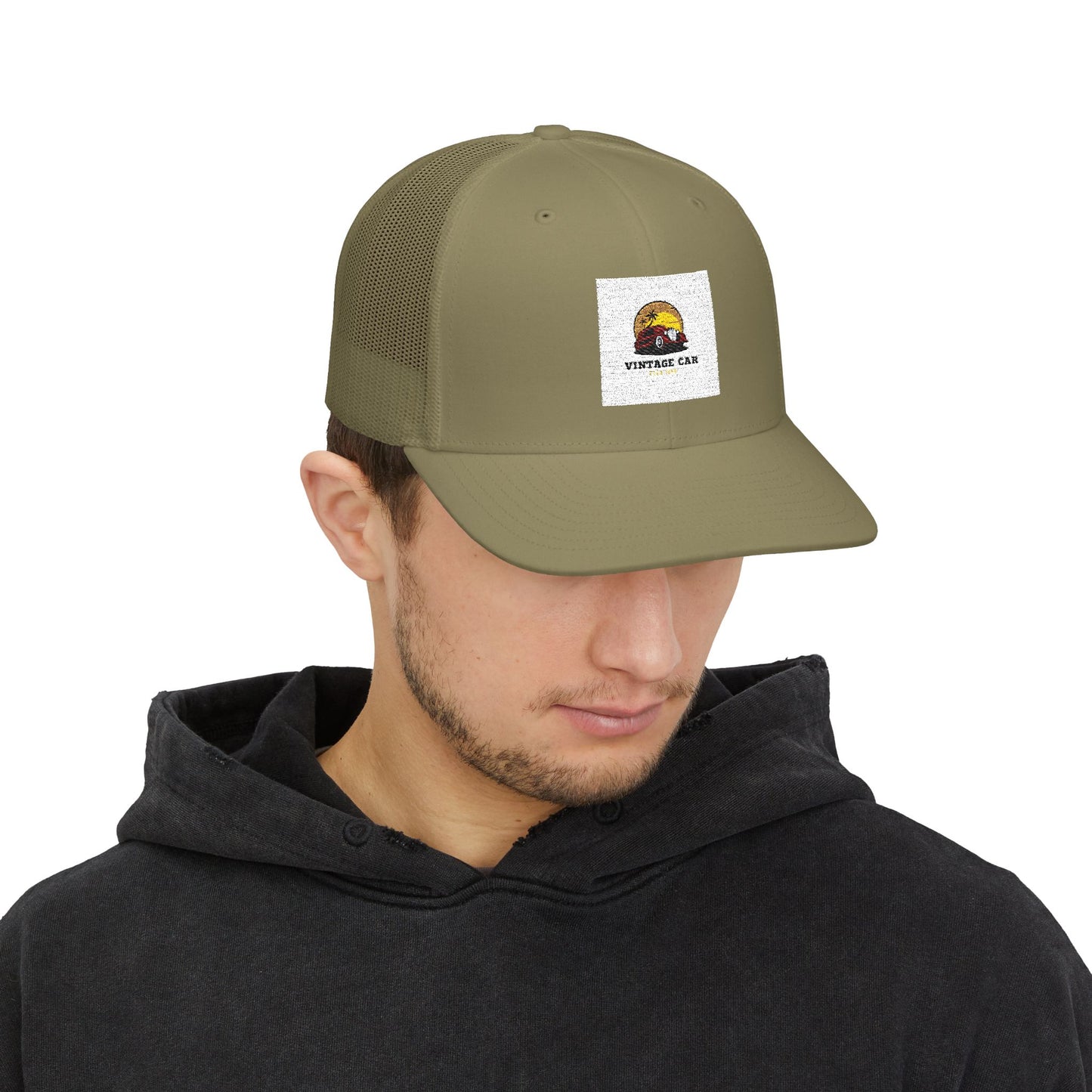 Vintage Sunset Camper Snapback Trucker Cap