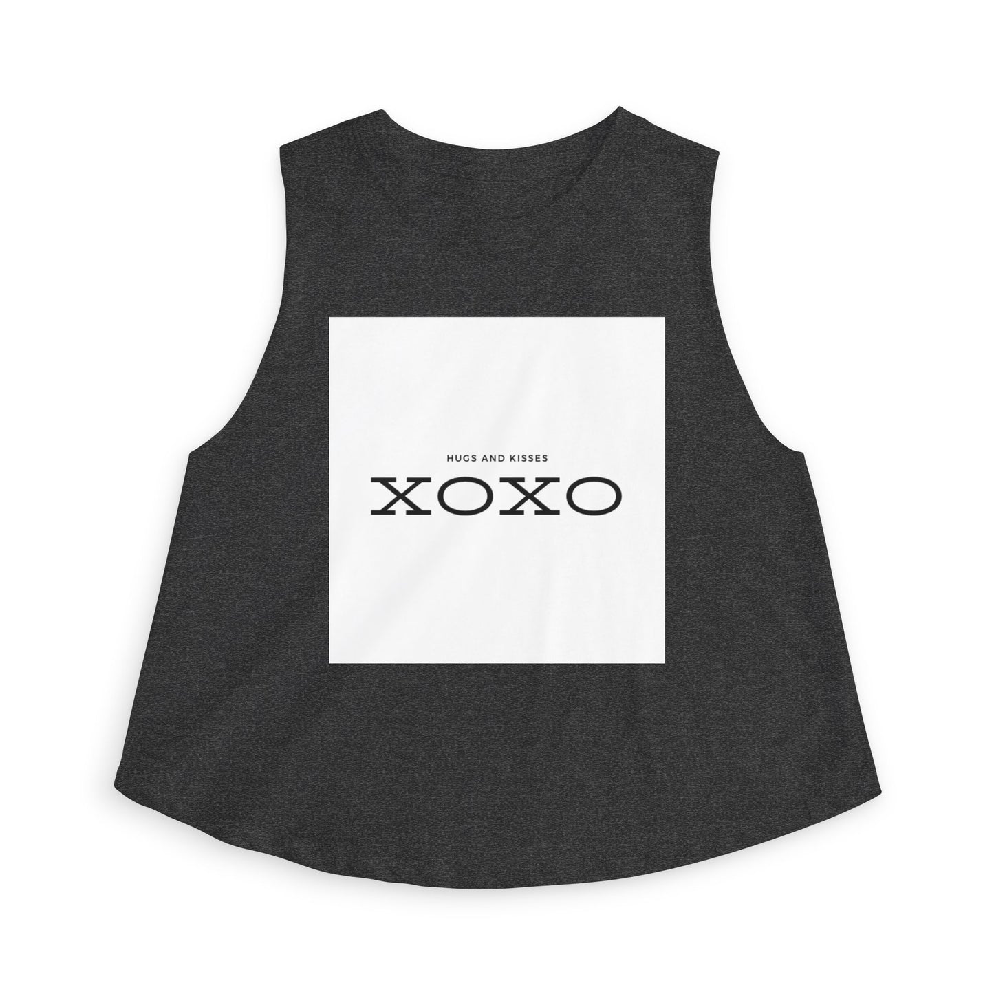 XOXO Women's Crop Top — 'Hugs and Kisses' Minimal Graphic Tank
