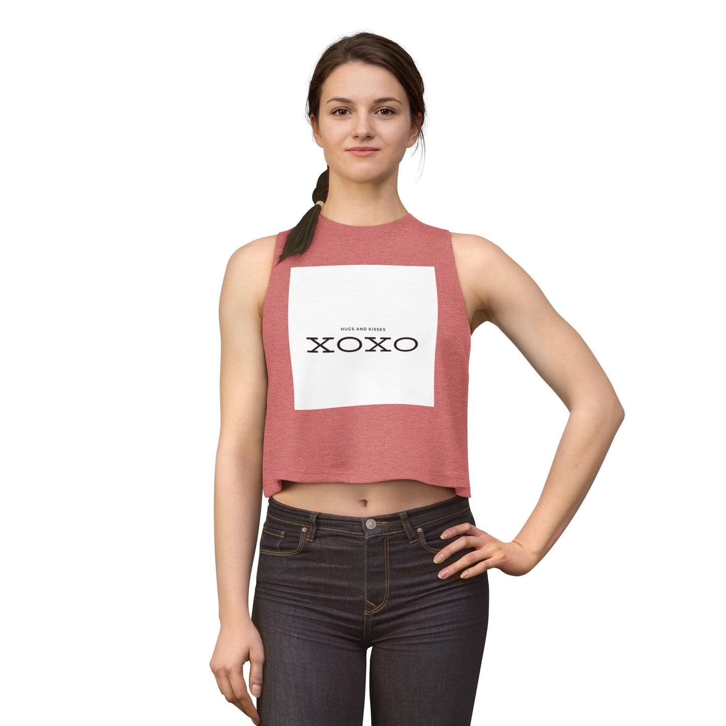 XOXO Women's Crop Top — 'Hugs and Kisses' Minimal Graphic Tank