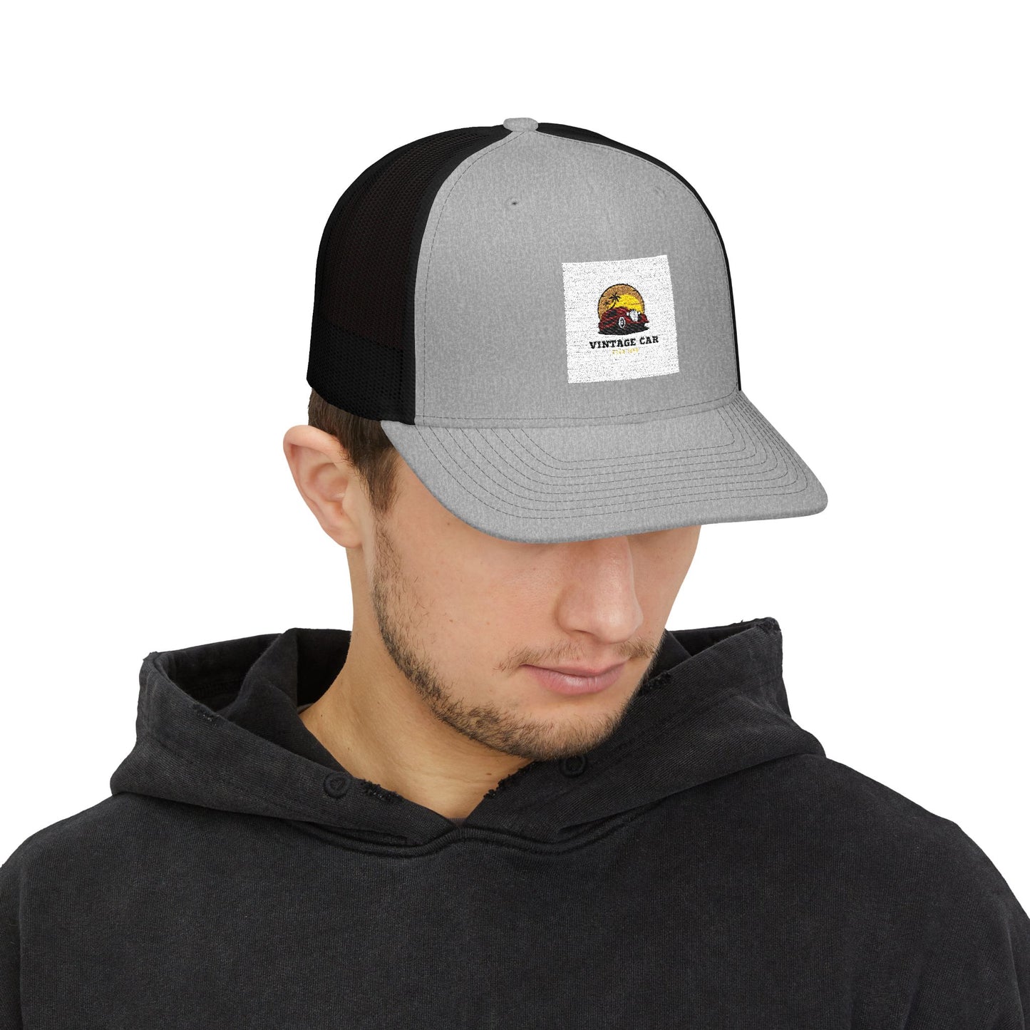 Vintage Sunset Camper Snapback Trucker Cap